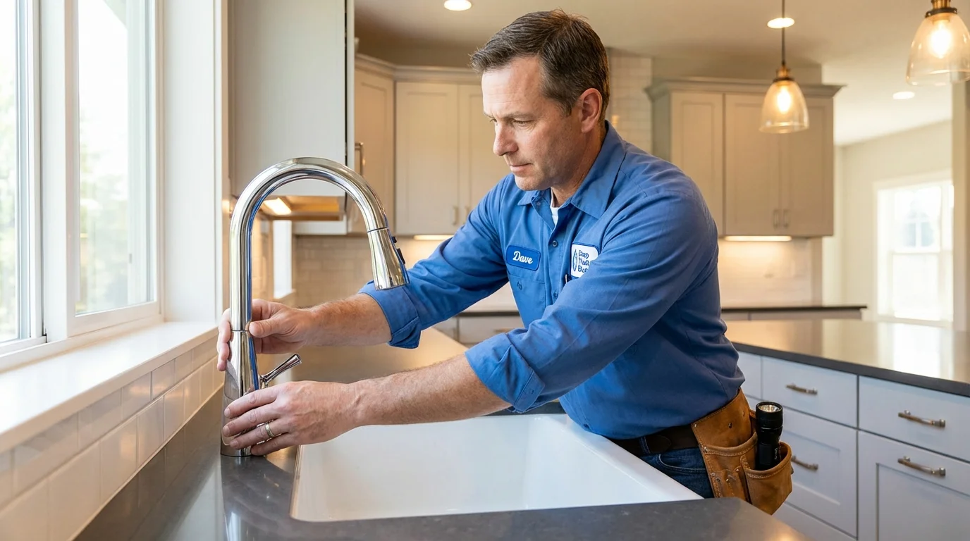 Kitchen faucet installation by Johns Plumbing LLC in Reinbeck