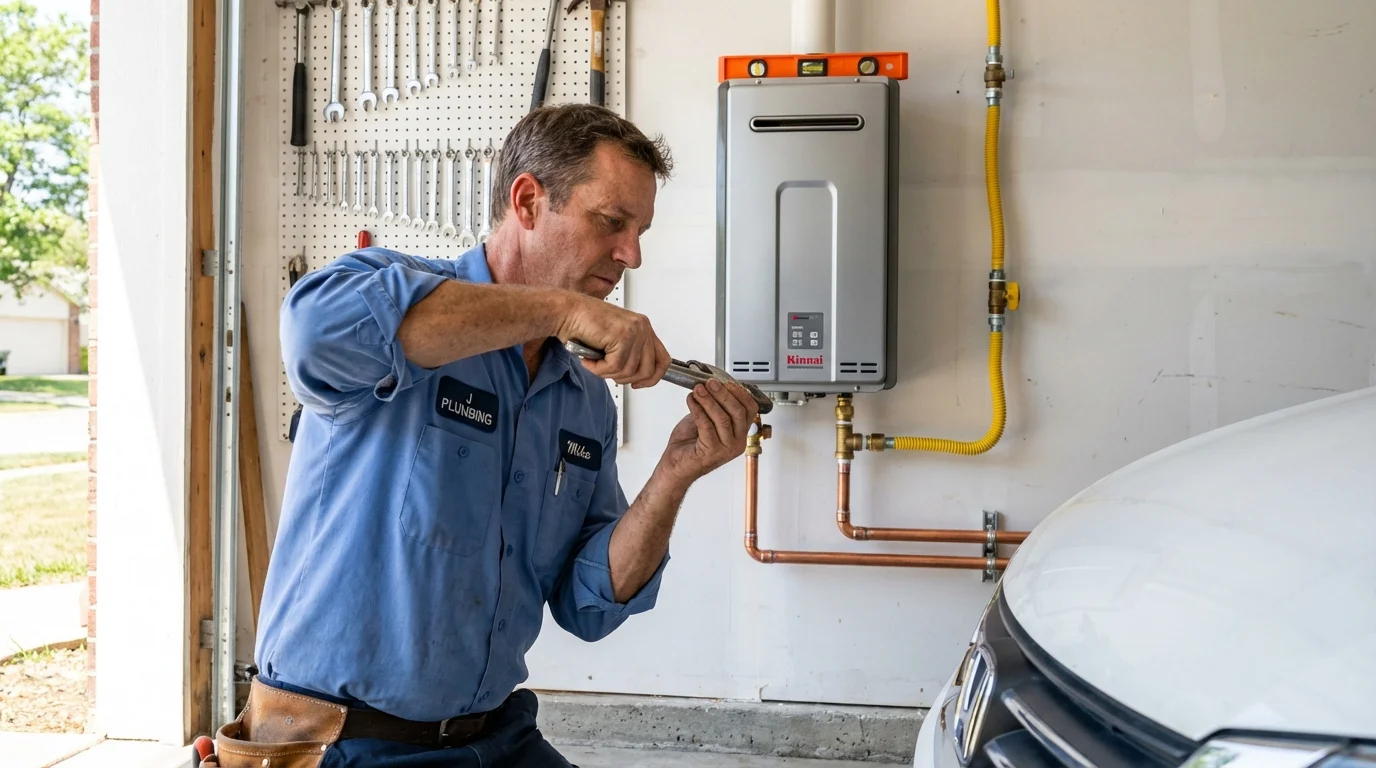 Tankless water heater installation by a Johns Plumbing LLC plumber in Reinbeck